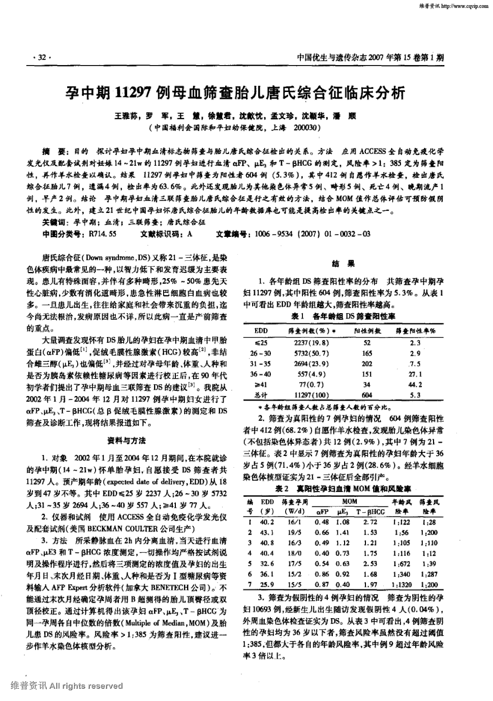 唐氏综合症是有什么临床表现